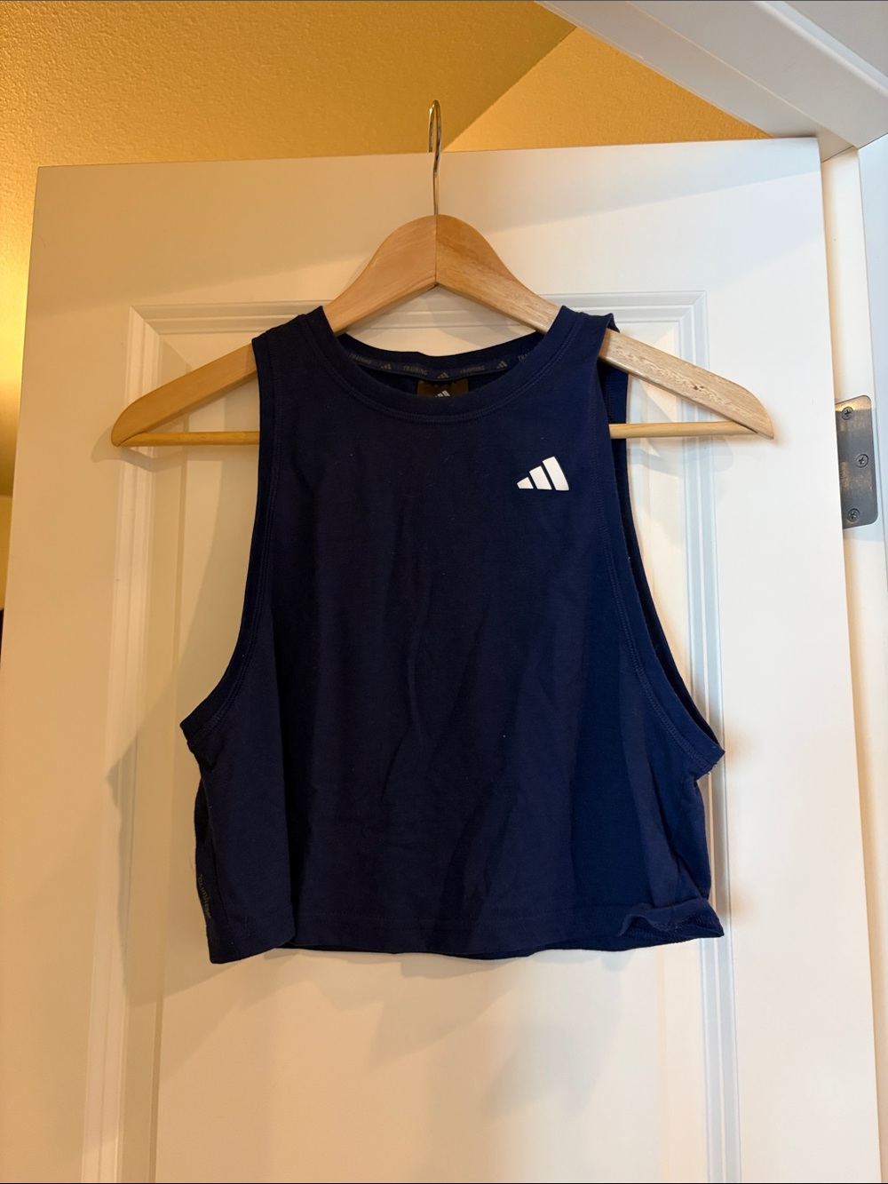 adidas Navy Sleeveless Crop Athletic Tank